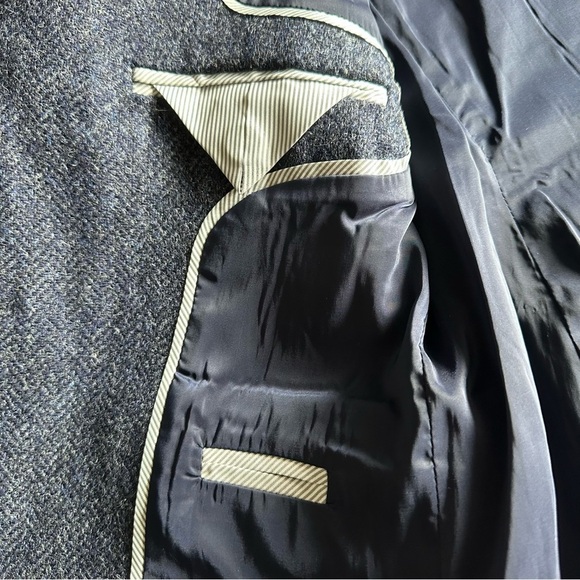 J.crew long parke women’s blazer 100%  wool  in navy herringbone English wool - Picture 8 of 14